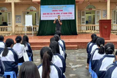 TRƯỜNG THPT PHÙ CỪ TỔ CHỨC CHƯƠNG TRÌNH GIÁO DỤC GIÁ TRỊ SỐNG, KĨ NĂNG SỐNG LỰA CHỌN NGHỀ NGHIỆP ĐỊNH HƯỚNG TƯƠNG LAI